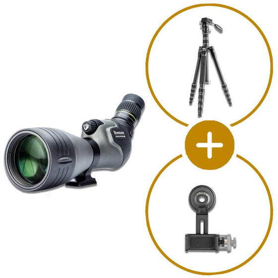 Pack telescopio terrestre Vanguard Endeavor 82hd 20-60 x 80 + trípode veo3 go 265hap + kit de digiscopía 